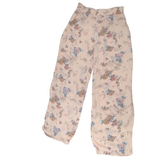 Miss H floral lightweight relaxed elastic waisted pants sz M - Picture 1 of 11